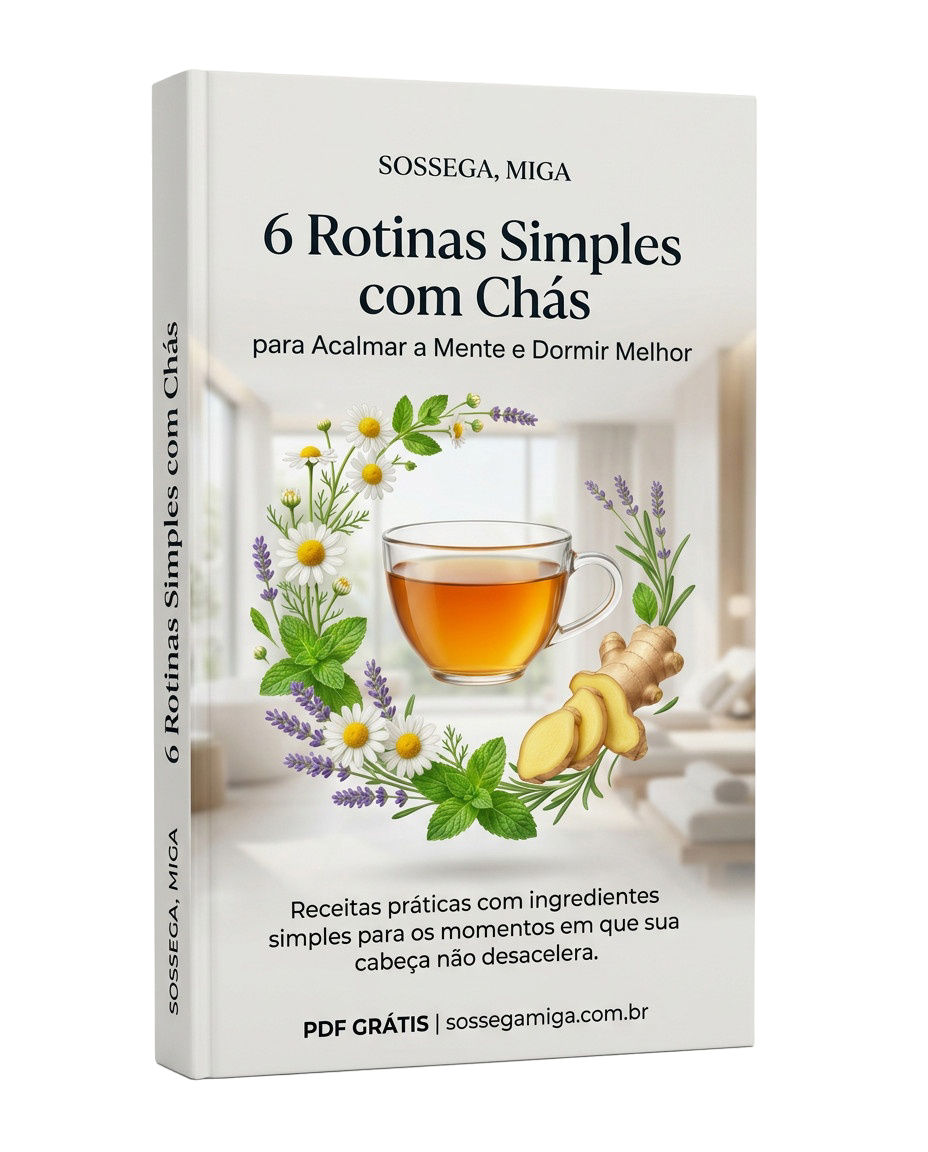 Capa do e-book: 6 rotinas simples com chás para acalmar a mente e dormir melhor